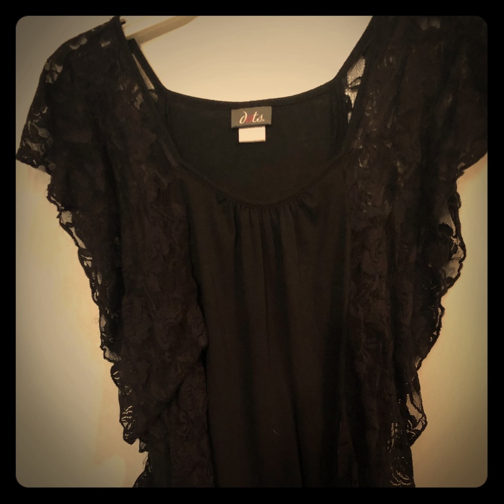 Dots black short sleeve shirt